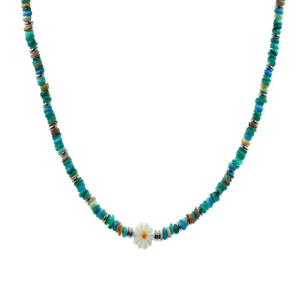 Collier en acier pour enfant - composants naturels - 32+10cm