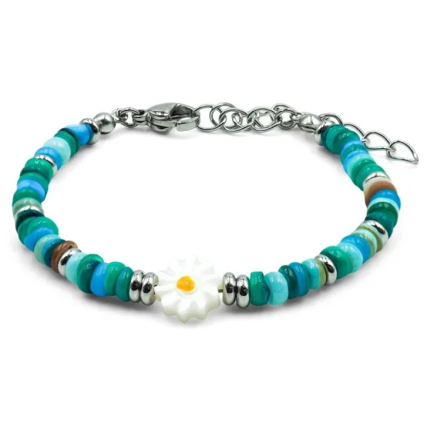 Bracelets en acier pour enfant - composants naturels - 13+5cm
