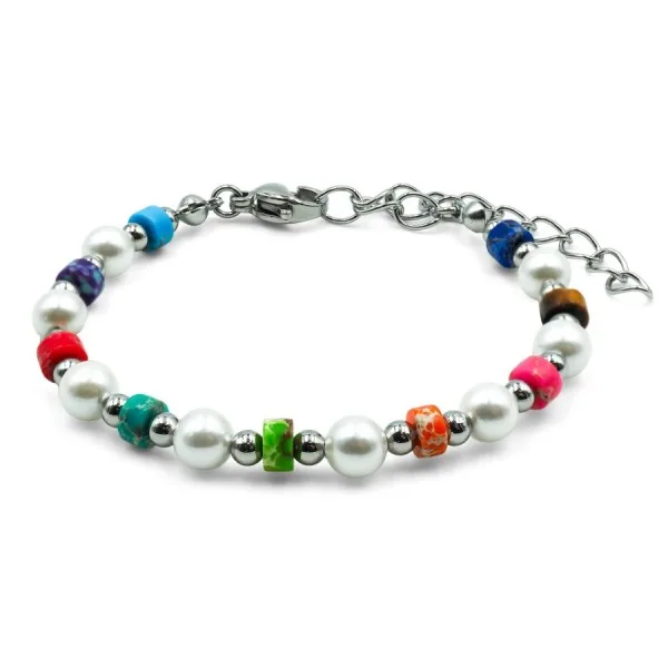 Bracelets en acier pour enfant - composants naturels - 13+5cm