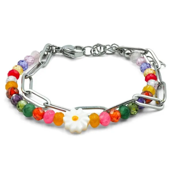 Bracelets en acier pour enfant - composants naturels - 13+5cm