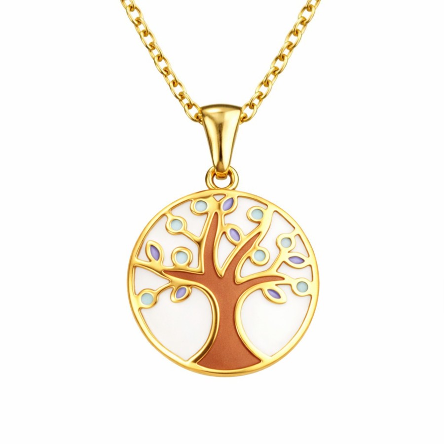 Collier acier PVD doré email - diamètre 15mm - 38+5cm