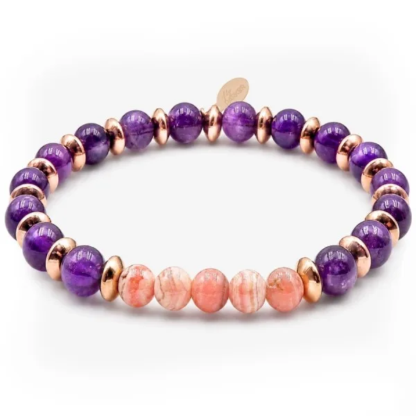 Bracelet lithothérapie Lily Parker « Cœur en velours » - 6 mm
