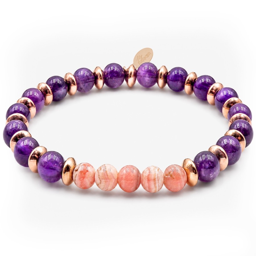 Bracelet lithothérapie Lily Parker « Cœur en velours » - 6 mm