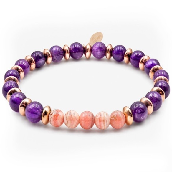 Bracelet lithothérapie Lily Parker « Cœur en velours » - 6 mm