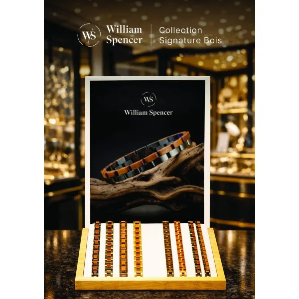 Kit William Spencer Signature Bois - 8 bracelets en acier inoxydable et bois naturels
