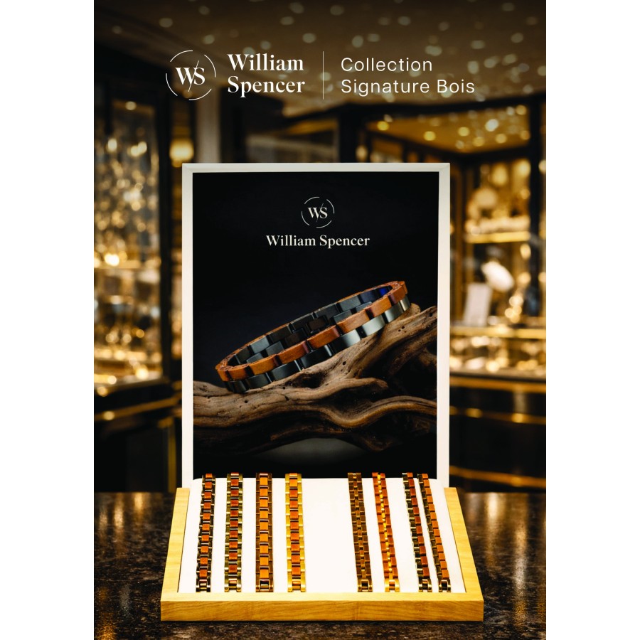 Kit William Spencer Signature Bois - 8 bracelets en acier inoxydable et bois naturels