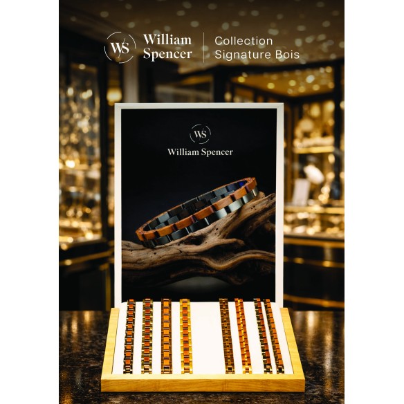 Kit William Spencer Signature Bois - 8 bracelets en acier inoxydable et bois naturels