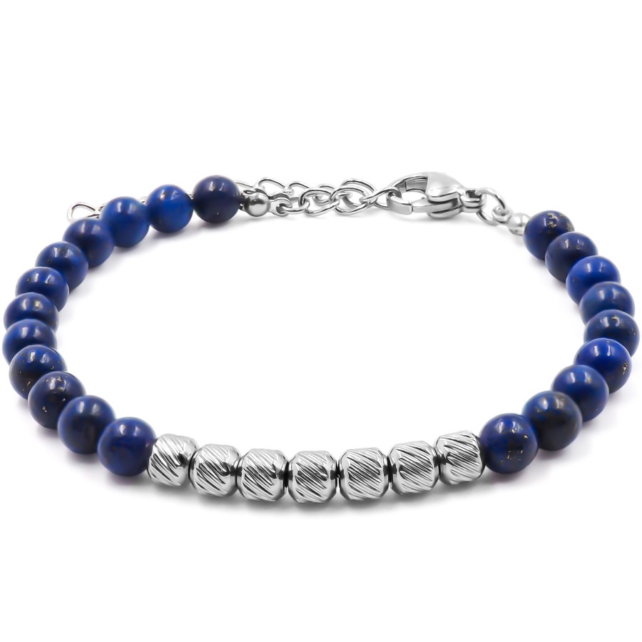 Bracelet acier doré - billes 4mm amazonite - 15+4cm - Grossiste Bij...