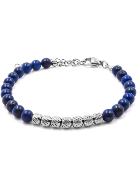 Bracelet acier doré - billes 4mm amazonite - 15+4cm - Grossiste Bij...