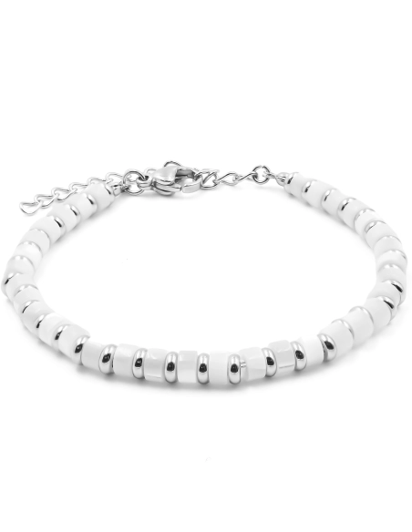 Bracelet acier - nacre teintée - diamètre 4mm - 15+4cm - Grossiste ...