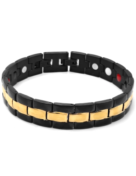 Bracelet magnétique en acier - PVD noir - largeur 12mm - longueur 2...