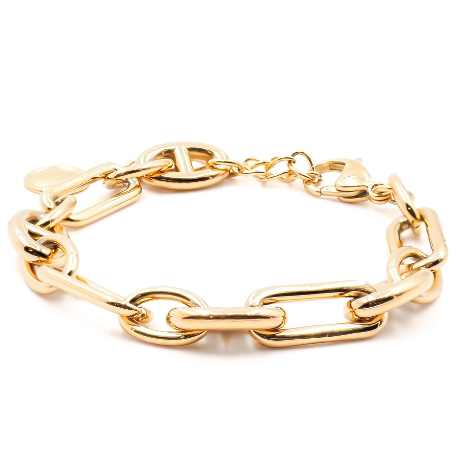 Bracelet acier - PVD doré - 16+5cm - LABISE Paris